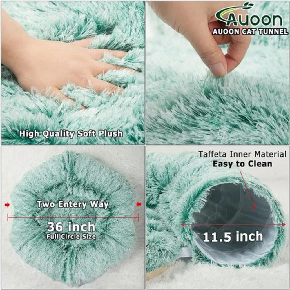 Cat Tunnel Bed with Central Mat Big Tube Playground Toys Soft Plush Material